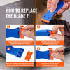 VEVOR Plastic Razor Blade Scraper, 2PCS Scraper Tool, 120PCS Plastic Blades, Cleaning Scraper Remover for Stickers, Decals, Adhesive, Labels, Paint from Glass, Car, Window, Caulk, No Scratches, Blue
