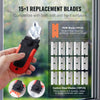 VEVOR Razor Blade Scraper, 15 Extra Blades, Locking Scraper Tool with Security Cap, Carbon Steel and POM Blades, for Cleaning Labels, Stickers, Decals, Paint from Glass Window Stovetop Cooktop Oven