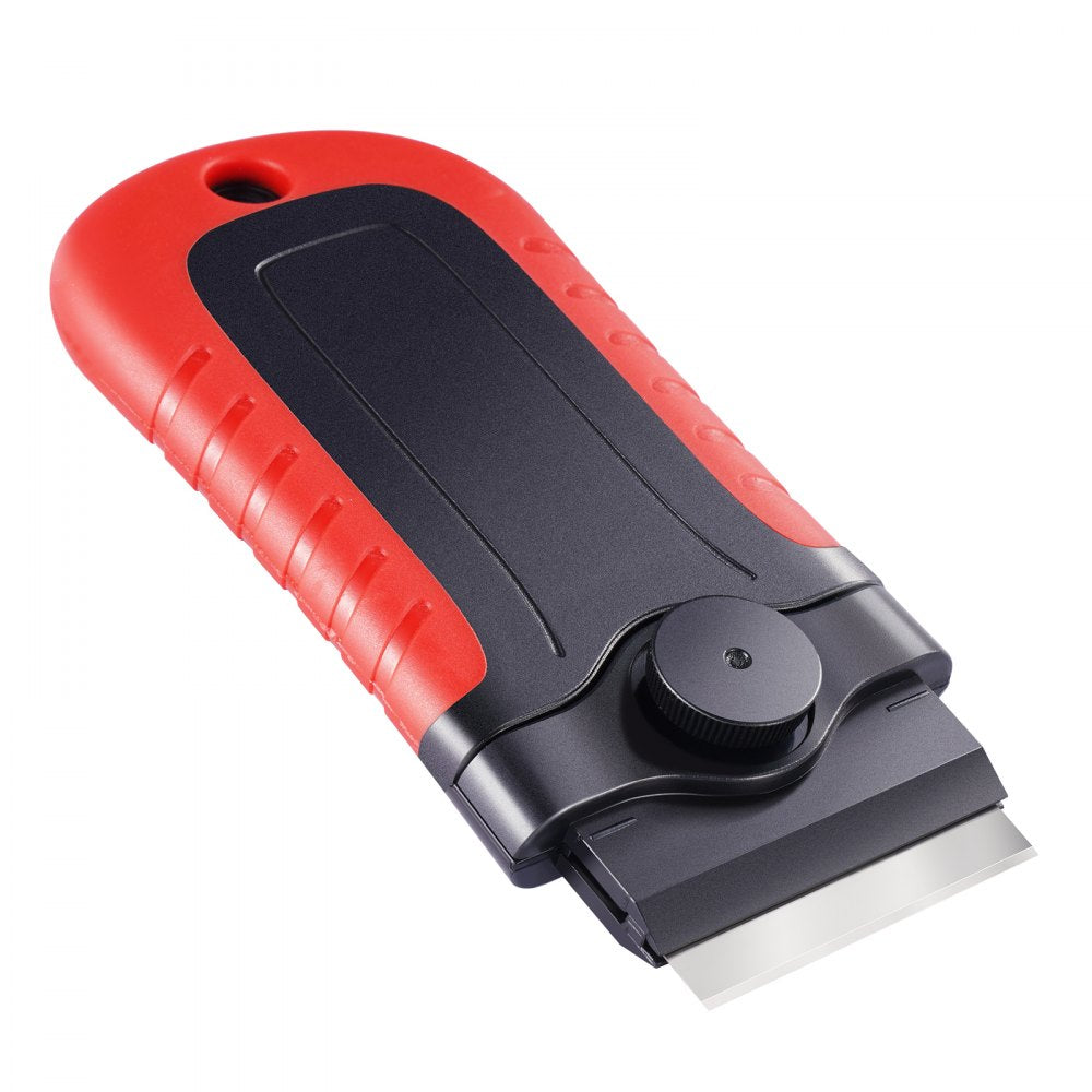 VEVOR Razor Blade Scraper, 15 Extra Blades, Locking Scraper Tool with Security Cap, Carbon Steel and POM Blades, for Cleaning Labels, Stickers, Decals, Paint from Glass Window Stovetop Cooktop Oven