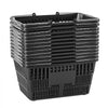 VEVOR Shopping Baskets, 12 PCS, 21L Stackable PE Plastic Grocery Baskets with Handles, Dense Mesh Structure, Holds up to 20 lbs, Portable for Grocery, Retail, Stores, Supermarket, Home Use, Black