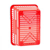 VEVOR Shopping Baskets, 4 PCS, 21L Stackable PE Plastic Grocery Baskets with Handles, Dense Mesh Structure, Holds up to 20 lbs, Portable for Grocery, Retail, Stores, Supermarket, Home Use, Red