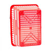 VEVOR Shopping Baskets, 12 PCS, 21L Stackable PE Plastic Grocery Baskets with Metal Handles, Dense Mesh Structure, Holds up to 20 lbs, Portable for Grocery, Retail, Stores, Supermarket, Home Use, Red