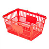 VEVOR Shopping Baskets, 12 PCS, 21L Stackable PE Plastic Grocery Baskets with Metal Handles, Dense Mesh Structure, Holds up to 20 lbs, Portable for Grocery, Retail, Stores, Supermarket, Home Use, Red