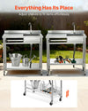 VEVOR utility sink showing adjustable shelf storage use cases