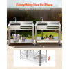 VEVOR Stainless Steel Utility Sink SS1200-1 adjustable shelf storage feature graphic