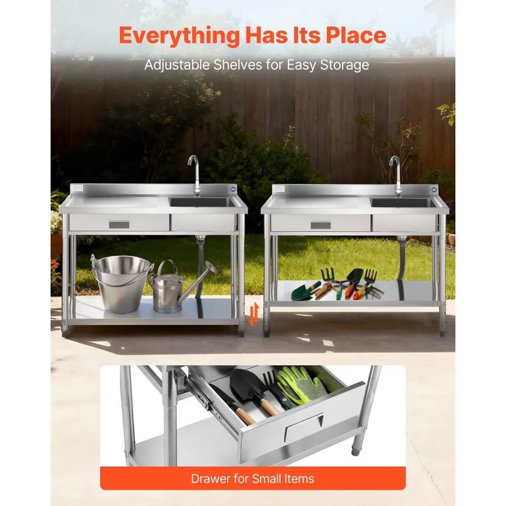 Everything has its place - adjustable shelves and drawer for small items