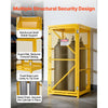 VEVOR Vertical Cylinder Storage Cabinet, 31"L x 30"W x 65"H, 9 Cylinder Capacity, Propane Storage Cage with Chain, Lock and Keys, Yellow Powder-Coated Carbon Steel, for Propane, Oxygen, Nitrogen