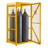 VEVOR Vertical Cylinder Storage Cabinet, 31"L x 30"W x 65"H, 9 Cylinder Capacity, Propane Storage Cage with Chain, Lock and Keys, Yellow Powder-Coated Carbon Steel, for Propane, Oxygen, Nitrogen
