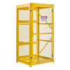 VEVOR Vertical Cylinder Storage Cabinet, 31"L x 30"W x 65"H, 9 Cylinder Capacity, Propane Storage Cage with Chain, Lock and Keys, Yellow Powder-Coated Carbon Steel, for Propane, Oxygen, Nitrogen