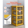 VEVOR Horizontal Cylinder Storage Cabinet, 30"L x 30"W x 70.3"H, 8 Cylinder Capacity, 4-Tier Propane Storage Cage, with Lock and Keys, Yellow Powder-Coated Carbon Steel, for Propane, Oxygen, Nitrogen