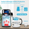 VEVOR 1.1Gal Water Distiller, 0.4Gal/H, Distilled Water Maker Machine 1750W 0-99H Timing Dual Temp Display, 304 Stainless Steel Countertop Distiller Glass Carafe Cleaning Powder 3 Carbon Packs, Silver