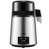 VEVOR 1.1Gal Water Distiller, 0.4Gal/H, Distilled Water Maker Machine 1750W 0-99H Timing Dual Temp Display, 304 Stainless Steel Countertop Distiller Glass Carafe Cleaning Powder 3 Carbon Packs, Silver