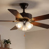 VEVOR Ceiling Fan Light Kit, Three-Light 3000K 750lm Fan Light Kit with Pull Chain, Replacement Fixture for Living Room, Bedroom, Dining Room, Home Decor, Cloud White Glass & Brushed Nickel Finish