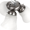VEVOR Ceiling Fan Light Kit, Three-Light 3000K 750lm Fan Light Kit with Pull Chain, Replacement Fixture for Living Room, Bedroom, Dining Room, Home Decor, Cloud White Glass & Brushed Nickel Finish