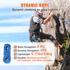 VEVOR 10.2mm Dynamic Climbing Rope, 40M(131ft) Outdoor Rock Climbing Rope 25KN Breaking Tension, Stretchable Fiber Rope with Steel Snap Hooks for Escape, Rappelling, Fire Rescue, Blue