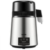 VEVOR 1.1Gal Water Distiller, 0.3Gal/H, 750W Distilled Water Maker Machine 0-99H Timing Dual Temp Display, 304 Stainless Steel Countertop Distiller Glass Carafe Cleaning Powder 3 Carbon Packs, Silver