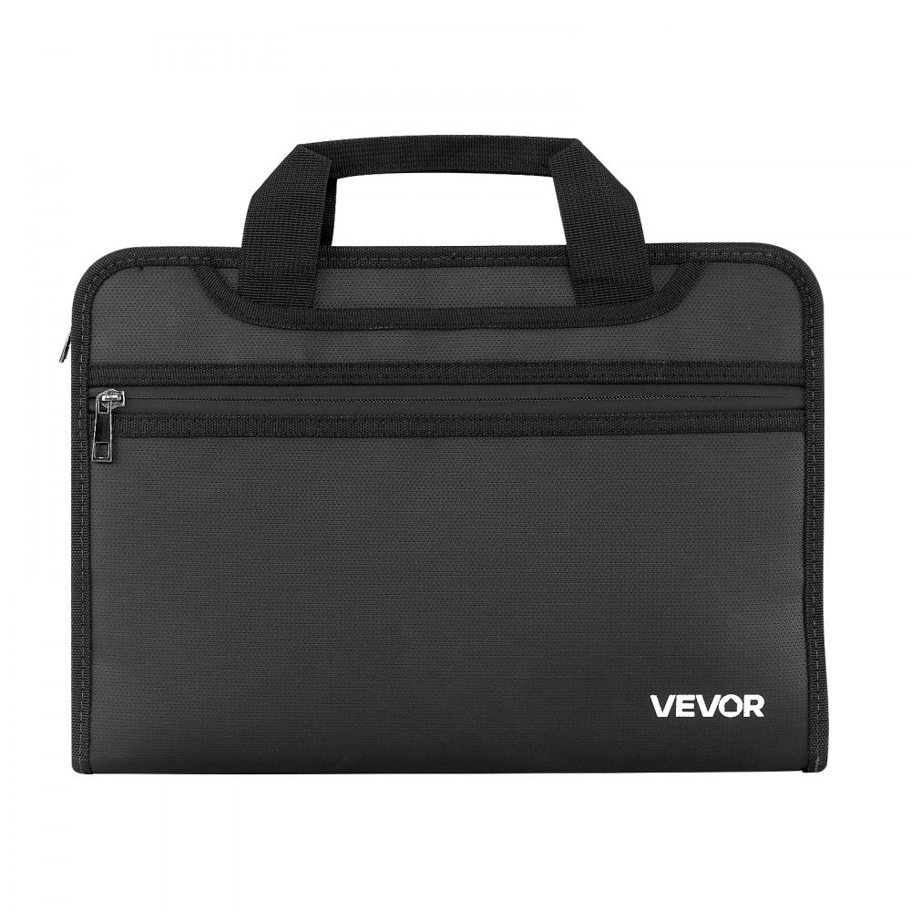 VEVOR Fireproof Document Bag, 1832 ℉ Heat Insulated Fireproof & Waterproof Bag, Portable Multi-Layer File Storage Security Organizer Home Office Travel Use, for Passports, Important Documents, Files