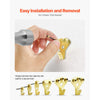 VEVOR 130 Pieces Picture Hanging Kit, 10lb, 20lb, 30lb, 50lb, 75lb and 100lb Picture Hangers, Metal Pictures Hanging Hooks with Nails for Mirror, Painting, Photo Frame on Drywall & Wooden Wall, Gold