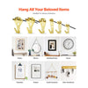 VEVOR 130 Pieces Picture Hanging Kit, 10lb, 20lb, 30lb, 50lb, 75lb and 100lb Picture Hangers, Metal Pictures Hanging Hooks with Nails for Mirror, Painting, Photo Frame on Drywall & Wooden Wall, Gold