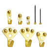 VEVOR 130 Pieces Picture Hanging Kit, 10lb, 20lb, 30lb, 50lb, 75lb and 100lb Picture Hangers, Metal Pictures Hanging Hooks with Nails for Mirror, Painting, Photo Frame on Drywall & Wooden Wall, Gold