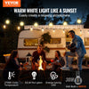 VEVOR LED Outdoor String Lights, 100FT, 2700K Dimmable Outside Patio Lights with 50 G40 Shatterproof Bulbs E12 Socket Base, Waterproof Hanging Lights for Porch Backyard Garden Balcony Party Decor
