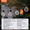VEVOR LED Outdoor String Lights, 100FT, 2700K Dimmable Outside Patio Lights with 50 G40 Shatterproof Bulbs E12 Socket Base, Waterproof Hanging Lights for Porch Backyard Garden Balcony Party Decor