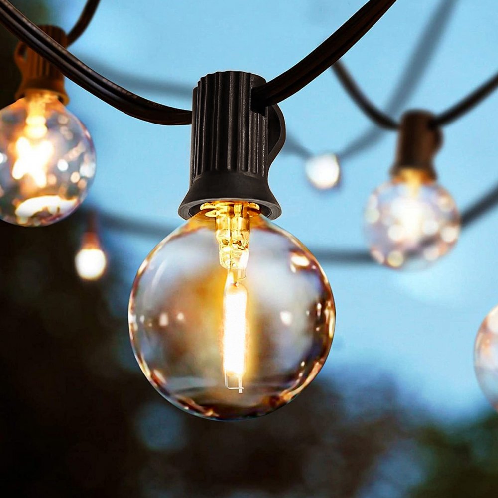VEVOR LED Outdoor String Lights, 100FT, 2700K Dimmable Outside Patio Lights with 50 G40 Shatterproof Bulbs E12 Socket Base, Waterproof Hanging Lights for Porch Backyard Garden Balcony Party Decor