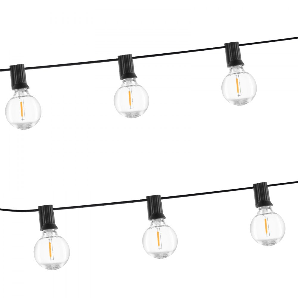 VEVOR LED Outdoor String Lights, 100FT, 2700K Dimmable Outside Patio Lights with 50 G40 Shatterproof Bulbs E12 Socket Base, Waterproof Hanging Lights for Porch Backyard Garden Balcony Party Decor