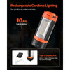VEVOR LED Work Light with Stand, 10Ah, Rechargeable Cordless Camping Light, with 3 Lamp Heads, Detachable Tripod Stand, 2200 Lumens 3000K-6500K Dimmable, Portable Construction Lighting for Job Site