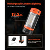 VEVOR LED Work Light with Stand, 13.2Ah, Rechargeable Cordless Camping Light, with 3 Lamp Heads, Detachable Tripod Stand, 2200 Lumens 3000K-6500K Dimmable, Portable Construction Lighting for Job Site