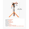 VEVOR LED Work Light with Stand, 13.2Ah, Rechargeable Cordless Camping Light, with 3 Lamp Heads, Detachable Tripod Stand, 2200 Lumens 3000K-6500K Dimmable, Portable Construction Lighting for Job Site