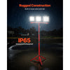 VEVOR LED Work Light with Stand, 15000 Lumens, Three-Head Portable Camping Light with Individual Switch, Tripod Stand, 10.83 ft Power Cord, for Indoor Outdoor Job Site Construction, IP65 Waterproof