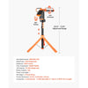 VEVOR LED Work Light with Stand, 8Ah, Rechargeable Cordless Camping Light, with 3 Lamp Heads, Detachable Tripod Stand, 2200 Lumens 3000K-6500K Dimmable, Portable Construction Lighting for Job Site