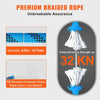 VEVOR 12.7mm Static Climbing Rope, 38M(125ft) Outdoor Rock Climbing Rope 30KN Breaking Tension, Fiber Rope with Steel Snap Hooks for Escape, Rappelling, Fire Rescue, Blue