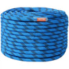 VEVOR 12.7mm Static Climbing Rope, 38M(125ft) Outdoor Rock Climbing Rope 30KN Breaking Tension, Fiber Rope with Steel Snap Hooks for Escape, Rappelling, Fire Rescue, Blue