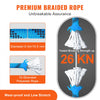 VEVOR 10.5 mm Static Climbing Rope, 19.5M(64ft) Outdoor Rock Climbing Rope 25KN Breaking Tension, Fiber Rope with Steel Snap Hooks for Escape, Rappelling, Fire Rescue, Blue