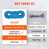 VEVOR 10.5 mm Static Climbing Rope, 19.5M(64ft) Outdoor Rock Climbing Rope 25KN Breaking Tension, Fiber Rope with Steel Snap Hooks for Escape, Rappelling, Fire Rescue, Blue