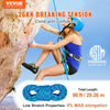 VEVOR 10.5 mm Static Climbing Rope, 29.3M(96ft) Outdoor Rock Climbing Rope 25KN Breaking Tension, Fiber Rope with Steel Snap Hooks for Escape, Rappelling, Fire Rescue, Blue