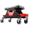 VEVOR Mechanics Stool, 300 LBS Capacity Rolling Mechanic Seat with 4" Wheels, with Three Slide Out Tool Trays and Drawer, Heavy Duty Roller Creeper Seat for Home Garage DIY Automotive