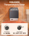 VEVOR 9KW Sauna Heater, Steam Bath Sauna Heater with Built-In Controls, Electric Sauna Stove, 3h Timer and Adjustable Temp for Max. 317-459 Cubic Feet, Home Hotel Spa Shower Use 220V