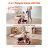 VEVOR Toddler Tricycle & Stroller for 18 Months to 5 Year Old, Kids Trike with Parent Push Handle, Adjustable Seat & Storage for Outdoor Play, Tricycle for Toddlers, Birthday Toy for Boys and Girls