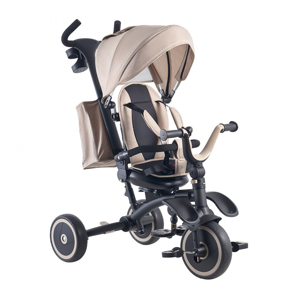 VEVOR Toddler Tricycle & Stroller for 18 Months to 5 Year Old, 7-in-1 Kids Trike with Parent Push Handle, Canopy, Rotating Seat and Storage, Tricycle for Toddlers, Birthday Toy for Boys and Girls