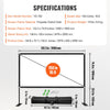 VEVOR Projector Screen with Stand 150inch Portable Movie Screen 16:9 4K HD Wide Angle Outdoor Projector Screen Stand Easy Assembly with Storage Bag for Home Theater Office Outdoor Use