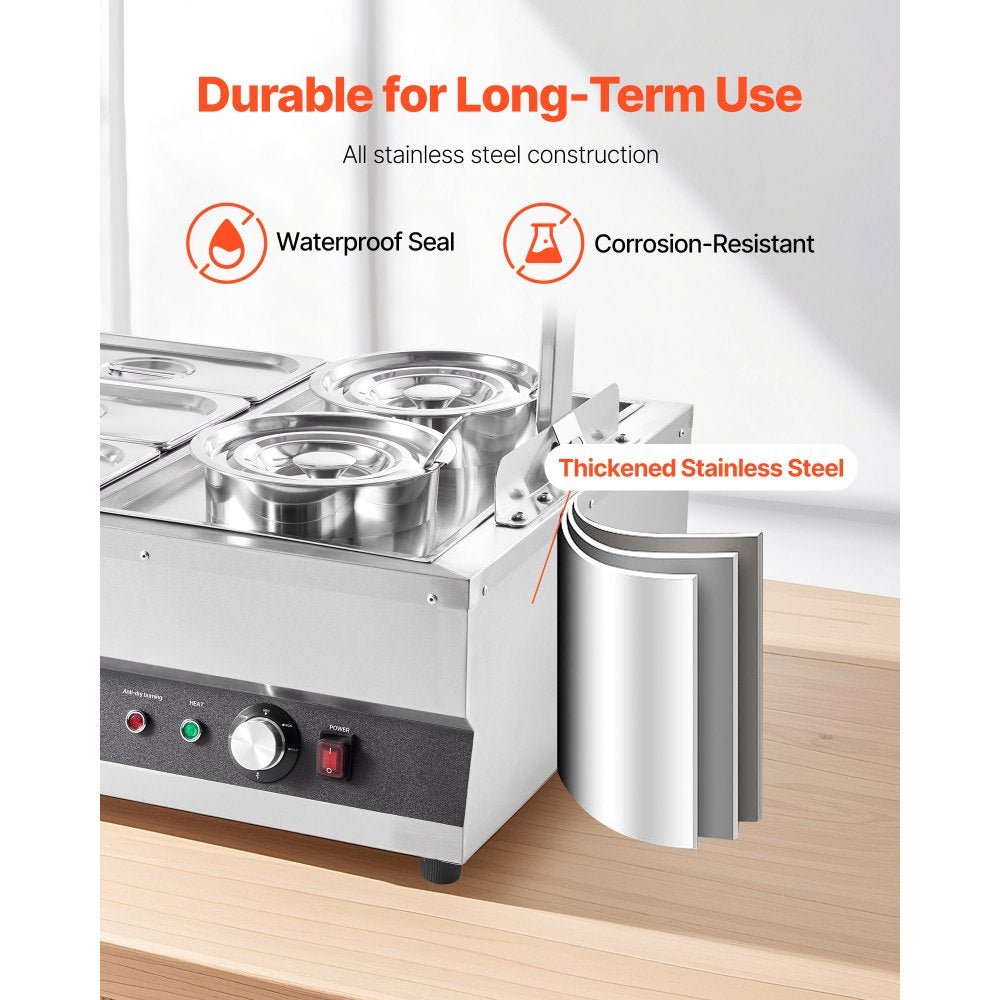 All stainless steel construction, waterproof seal, corrosion-resistant (feature graphic)