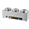 VEVOR Electric Soup Warmer, Three 6.34QT Stainless Steel Round Pot with 86~185°F Adjustable Temp, 1500W Commercial Bain Marie with Anti-dry Burn and Reset Button, Soup Station for Restaurant, Buffet