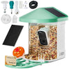 VEVOR Smart Bird Feeder with Camera, 2K HD AI Identify 10000+ Bird Species, Solar-Powered Bird Watching Camera with Auto Capture & Instant Notify, Wireless Outdoor Gift for Bird Lover (3 Solar Panels)