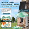 VEVOR Smart Bird Feeder with Camera, 2K HD AI Identify 10,000+ Bird Species, Solar-Powered Bird Watching Camera with Auto Capture & Instant Notify, Wireless Outdoor Ideal Gift for Bird Lovers (Green)