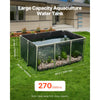 VEVOR Canvas Fish Pond, 270 Gal Above Ground Fish Pond, PVC Koi Tank with Clear Viewing Panel, Rectangular Goldfish Tank with Stainless Steel Frame & Drain Valve, for Breeding Koi, Irrigation(Black)
