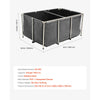 VEVOR Canvas Fish Pond, 270 Gal Above Ground Fish Pond, PVC Koi Tank with Clear Viewing Panel, Rectangular Goldfish Tank with Stainless Steel Frame & Drain Valve, for Breeding Koi, Irrigation(Black)