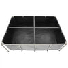 VEVOR Canvas Fish Pond, 470 Gal Above Ground Fish Pond, PVC Koi Tank with Clear Viewing Panel, Rectangular Goldfish Tank with Stainless Steel Frame & Drain Valve, for Breeding Koi, Irrigation(Black)